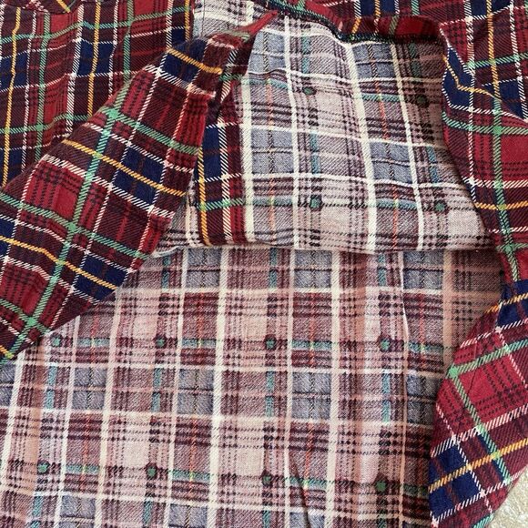 Vintage 80s Van Cort Printed Red Plaid Flannel Shirt Medium Deadstock New - Picture 6 of 9